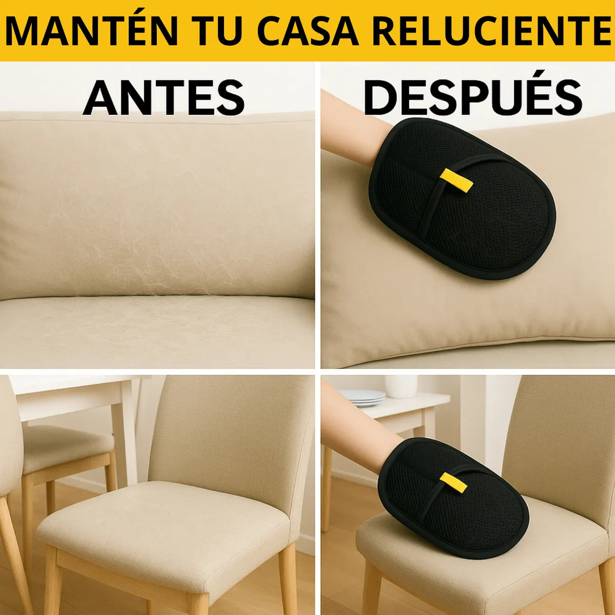 Dos Guantes Cepillo Quita Pelos o Motas