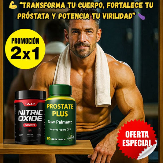 Óxido Nítrico Promax™ + Prostate Health en pack 2x1:💪 Rendimiento, energía y salud masculina🔥