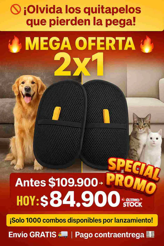 Dos Guantes Cepillo Quita Pelos o Motas